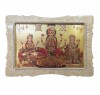 24k Gold Plated Laxmi Ganesh Saraswati  White Frame